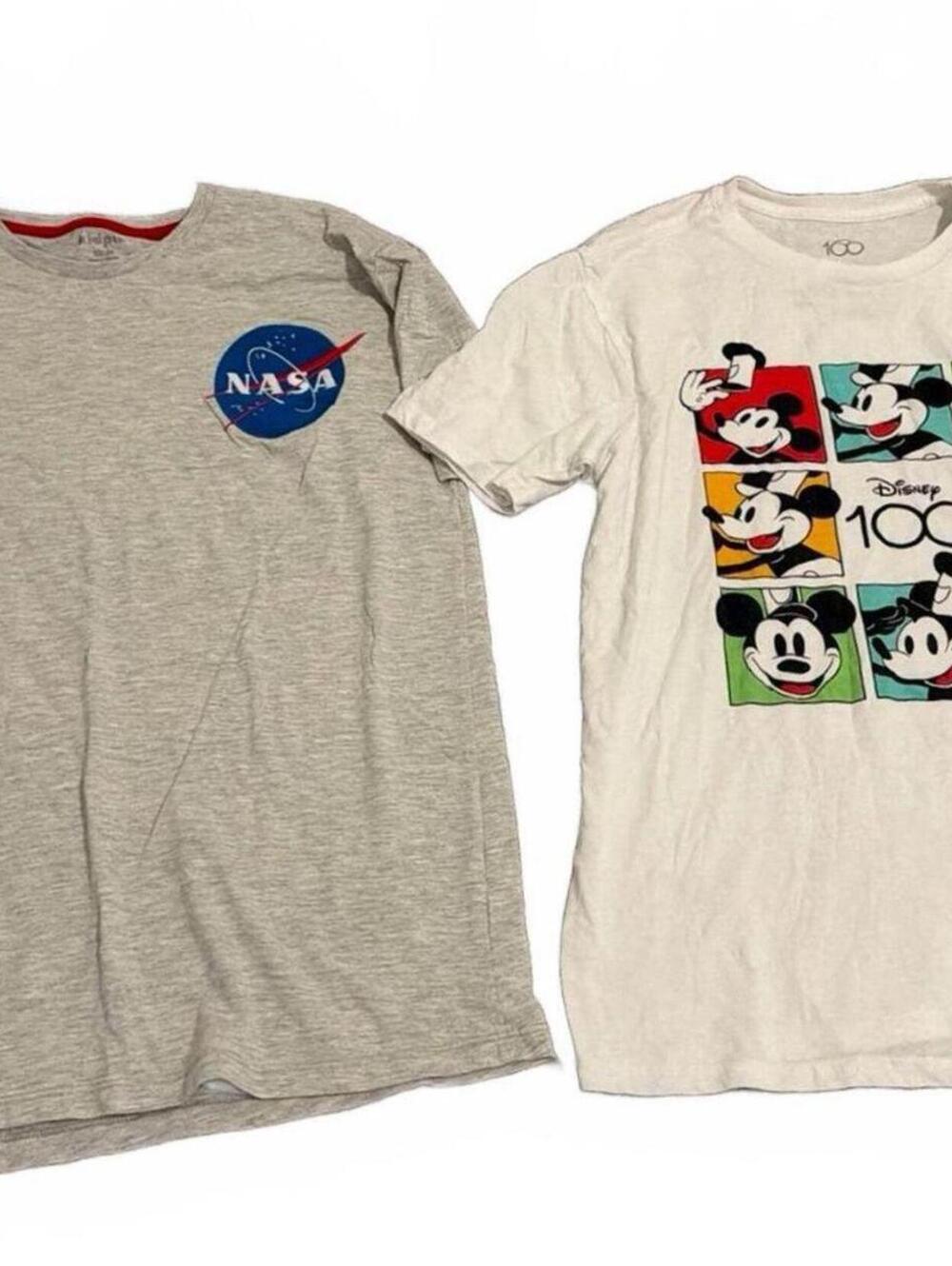 Kidpik NASA & Disney 100 Boys T Shirts XXL Lot of 2